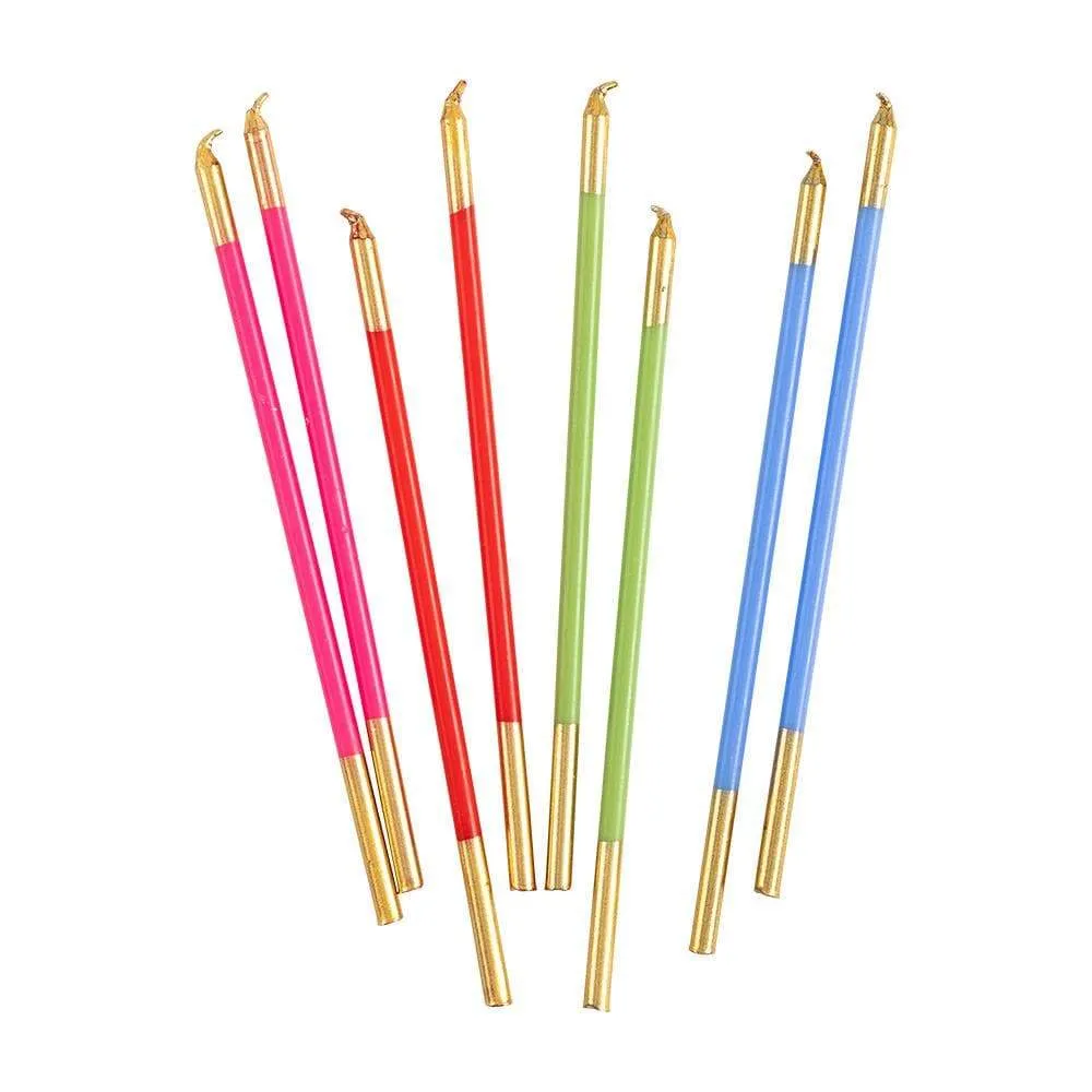 Slim Birthday Candles in Mixed Brights