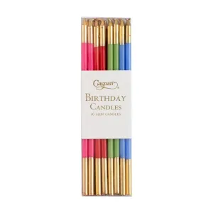 Slim Birthday Candles in Mixed Brights