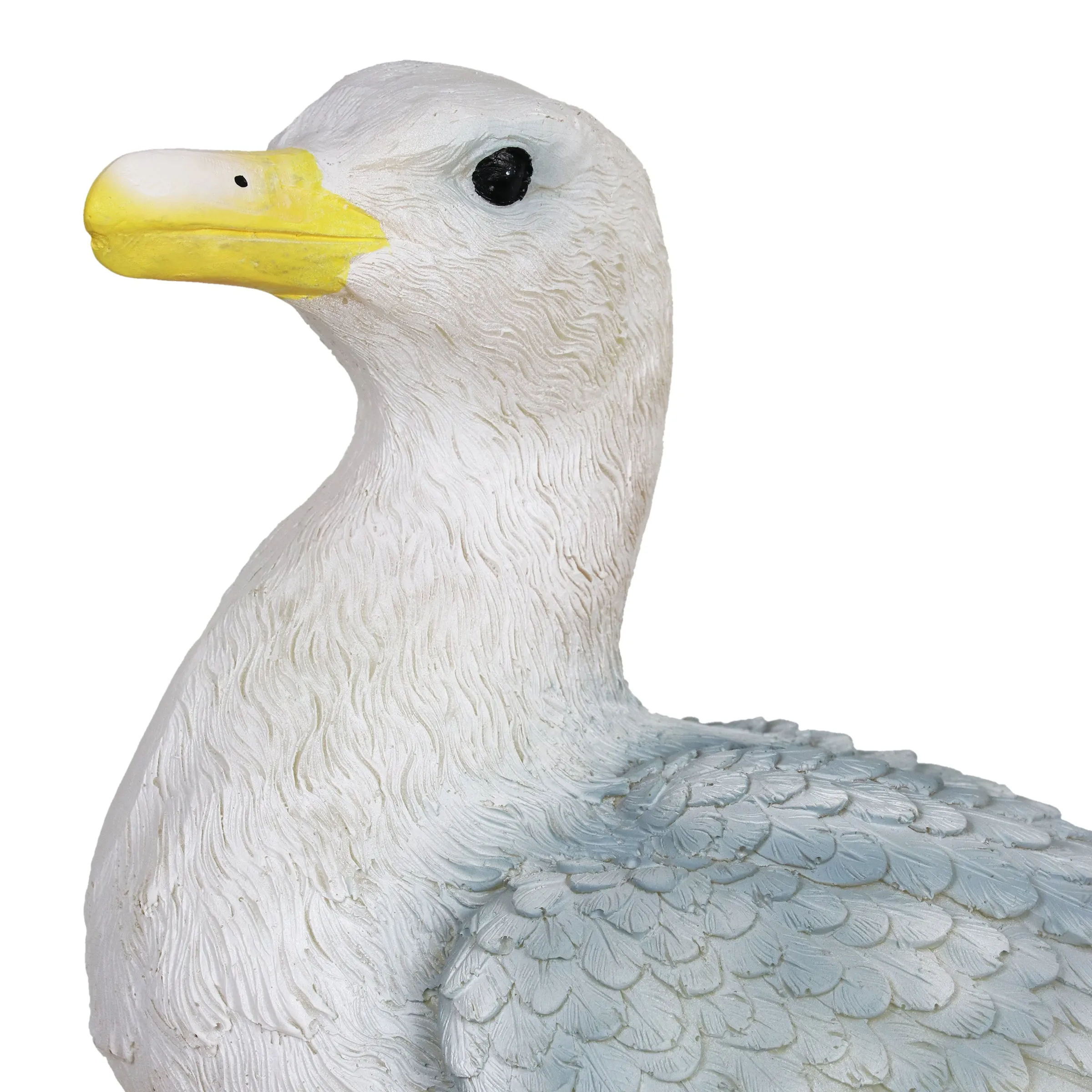 Solar Beach Seagull on a Pier Garden Statue, 15 by 16 Inches