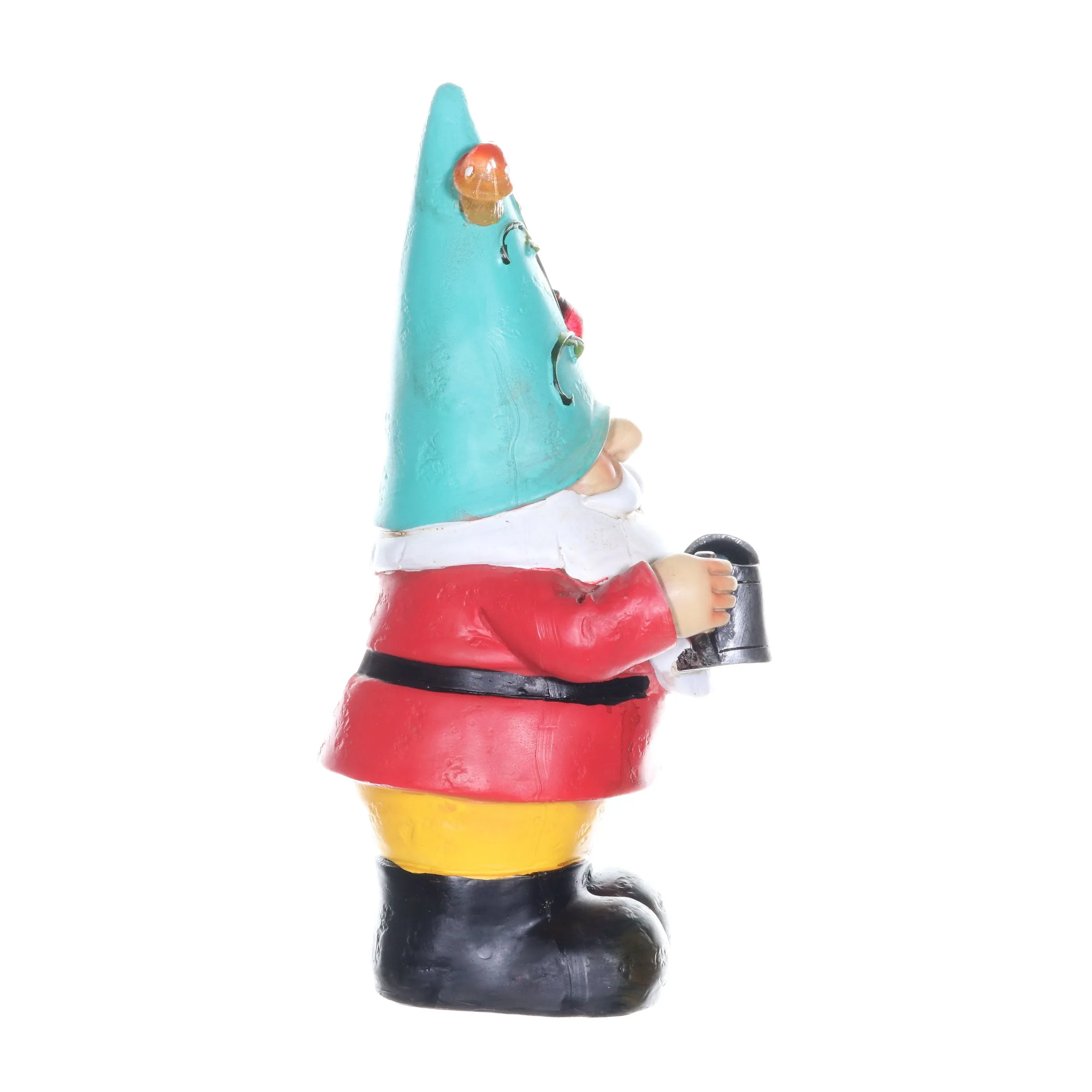 Solar Blue Hat Billy Garden Gnome Statue with Watering Can, 10 Inch