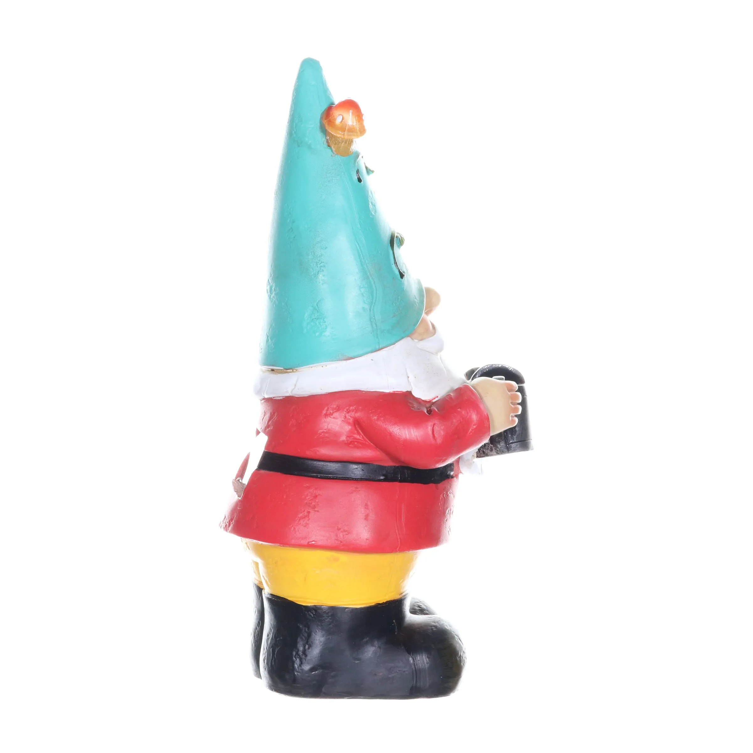 Solar Blue Hat Billy Garden Gnome Statue with Watering Can, 10 Inch