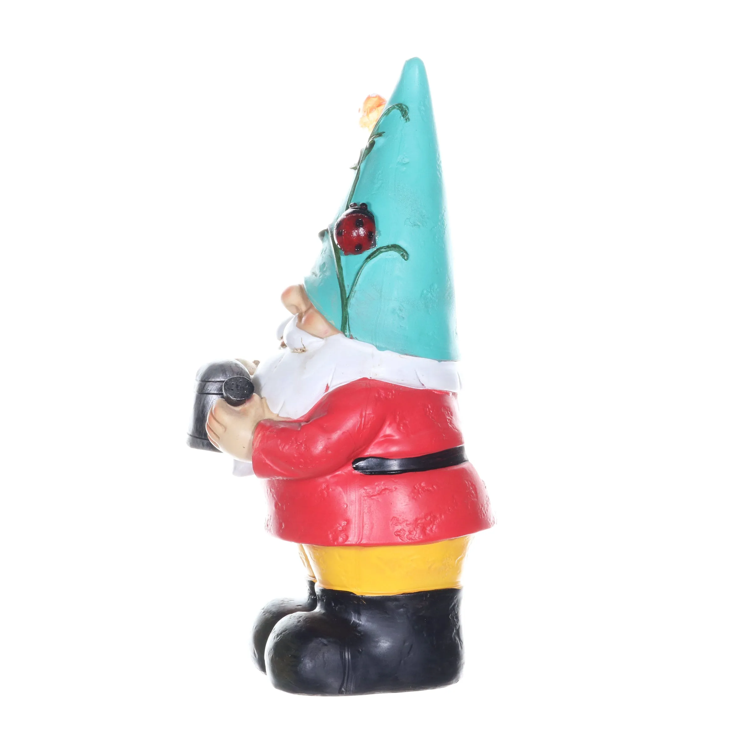 Solar Blue Hat Billy Garden Gnome Statue with Watering Can, 10 Inch