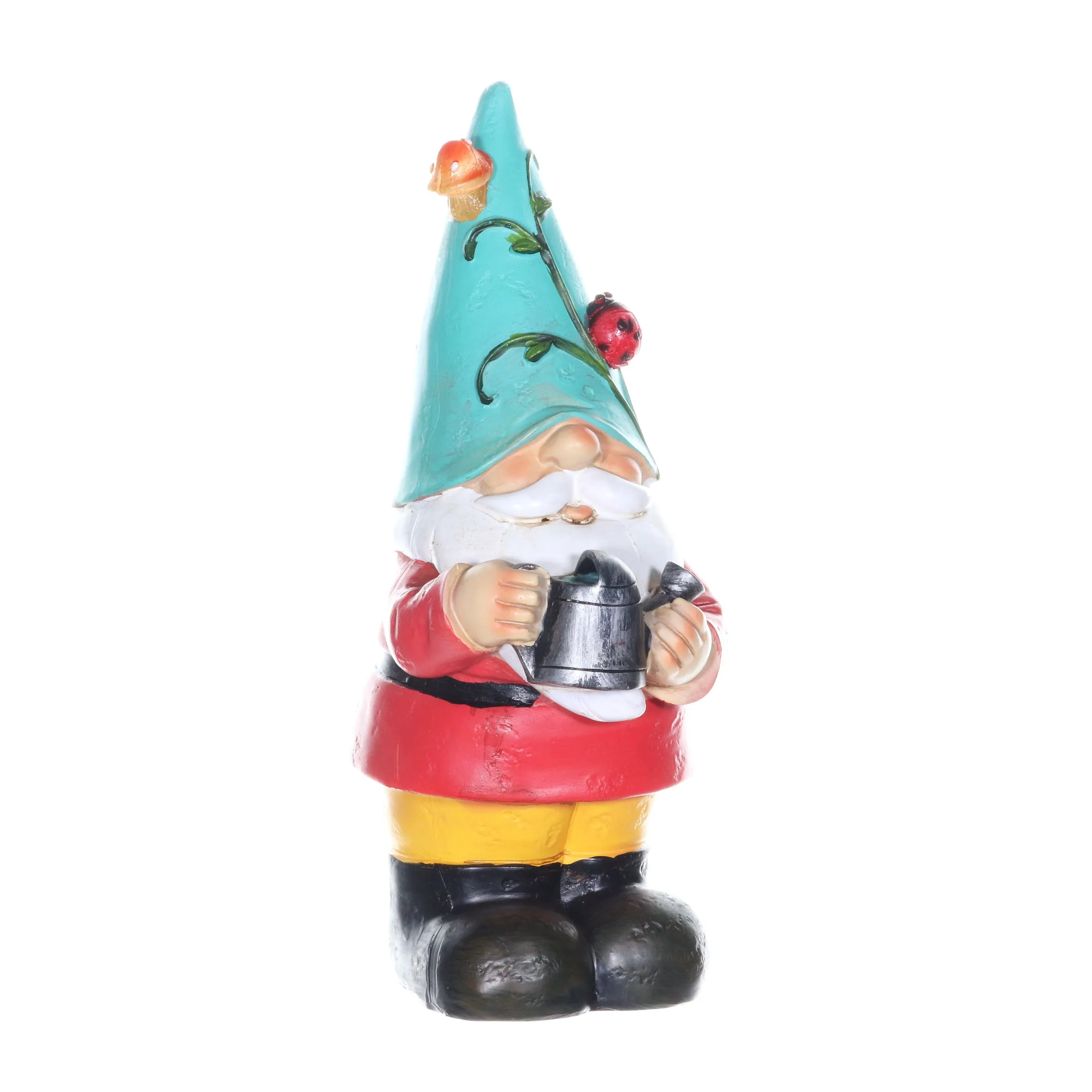 Solar Blue Hat Billy Garden Gnome Statue with Watering Can, 10 Inch