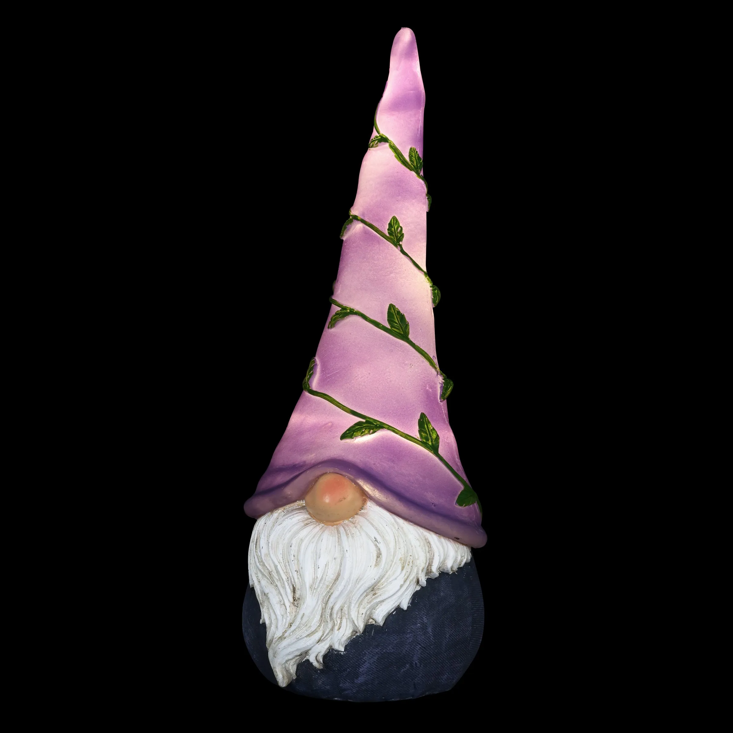 Solar Can't See Hat Gnome with Illuminating Purple Vine Gnome Hat, 13 Inch