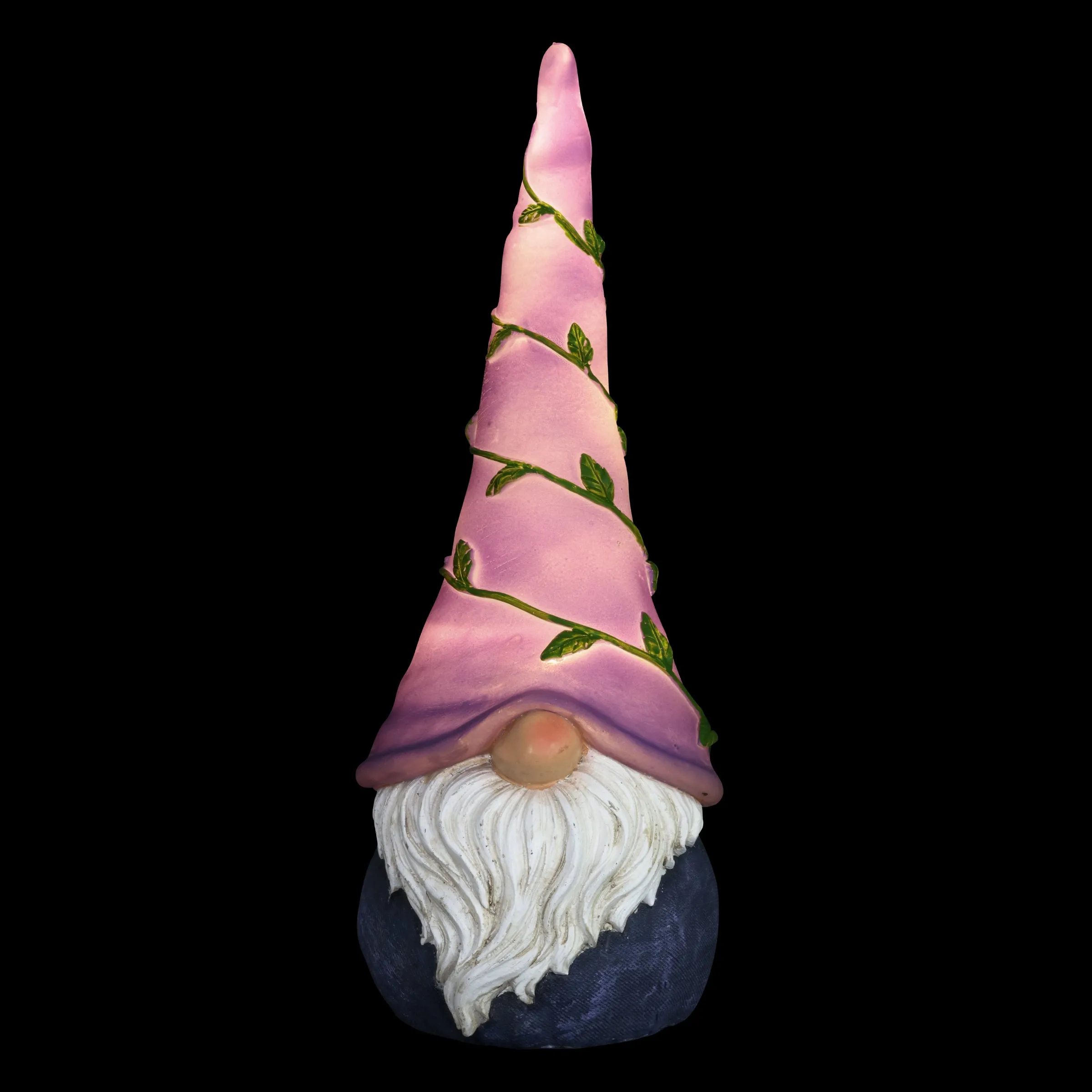 Solar Can't See Hat Gnome with Illuminating Purple Vine Gnome Hat, 13 Inch
