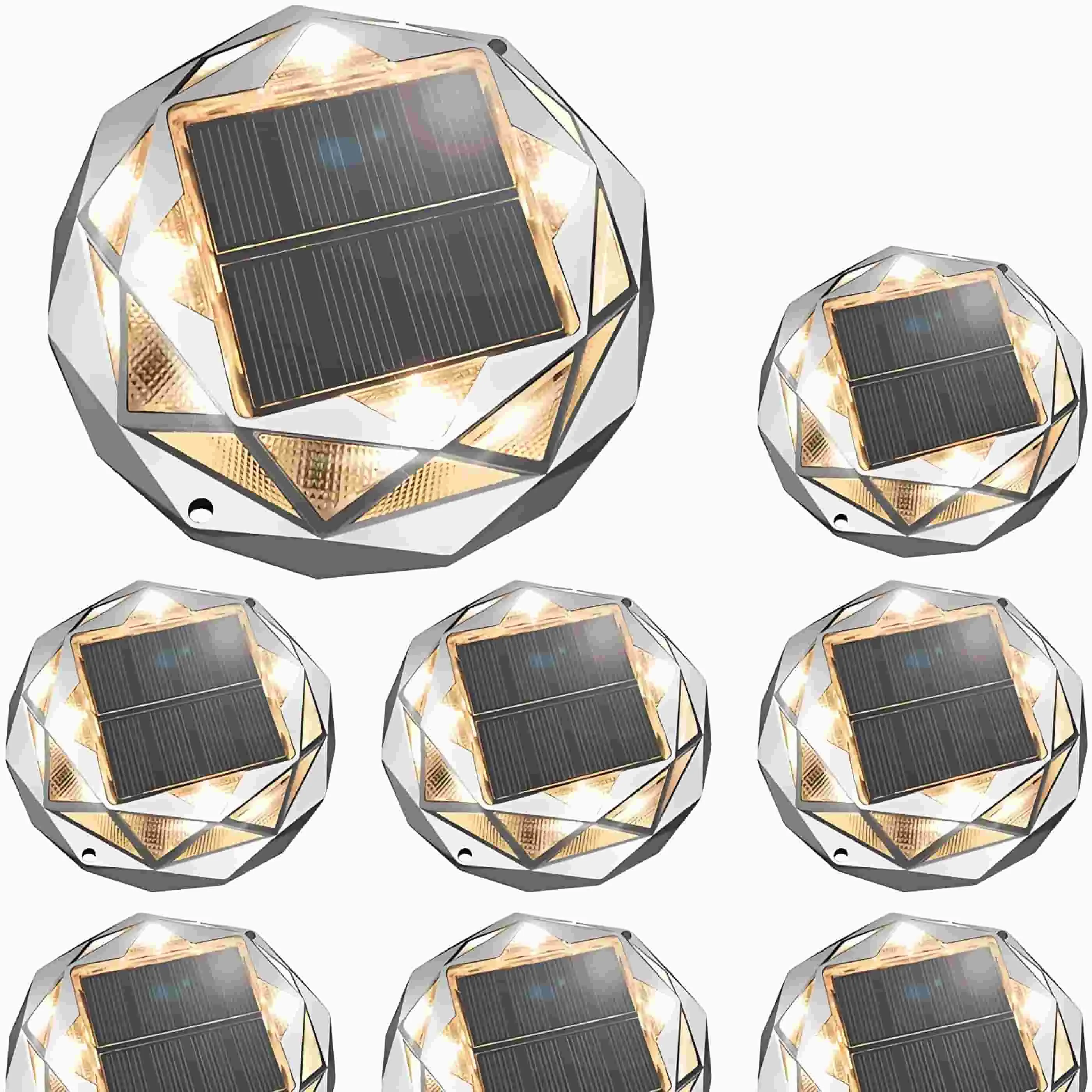 Solar Deck Lights , Solar Driveway Lights Outdoor Waterproof for Road Markers Driveway Sidewalk Pathway Garden Lake Boat Dock