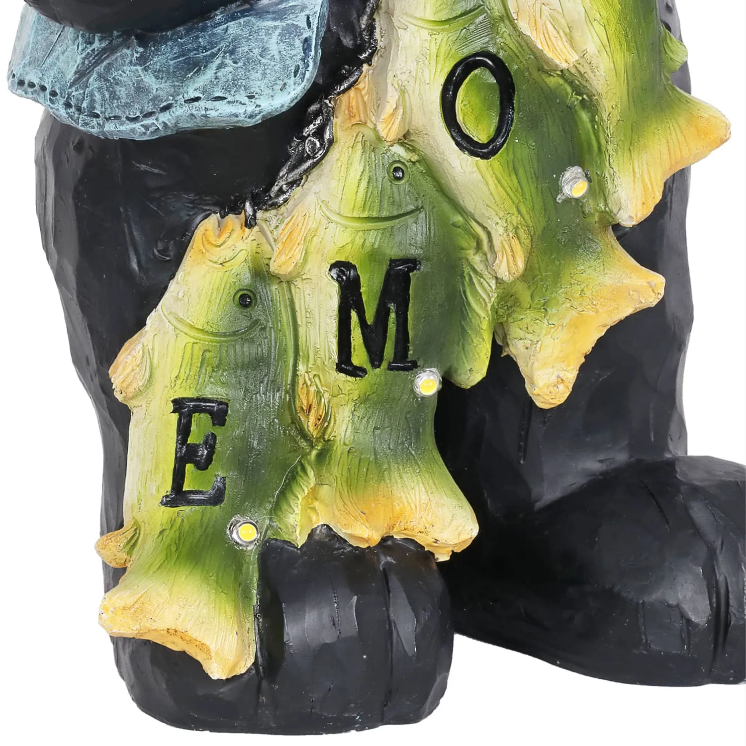 Solar Fish Stringing Welcome Bear, 13 Inch