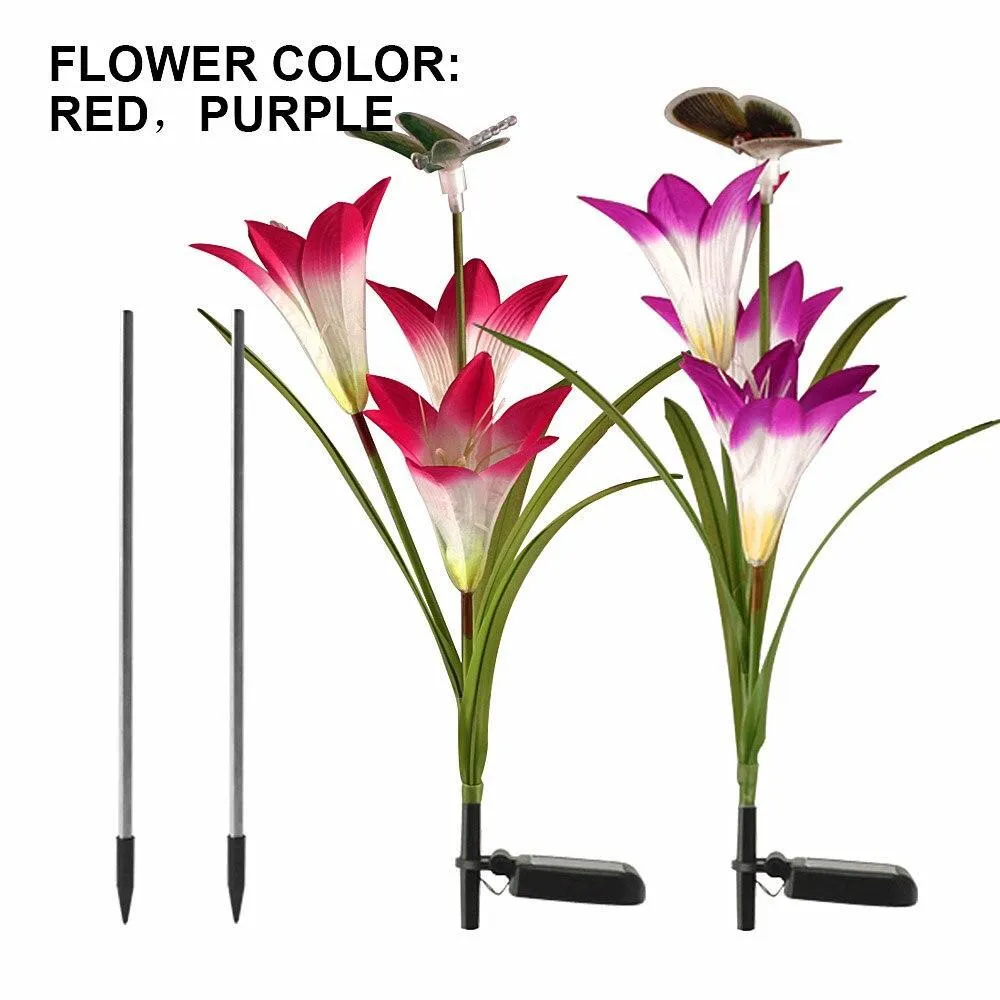 Solar Flower Lights Outdoor Garden Led Flower Lights Flower Solar Lights Outdoor Solar Flower Stakes Solar Powered Flowers