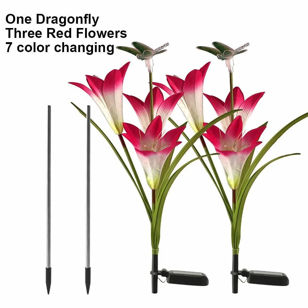 Solar Flower Lights Outdoor Garden Led Flower Lights Flower Solar Lights Outdoor Solar Flower Stakes Solar Powered Flowers