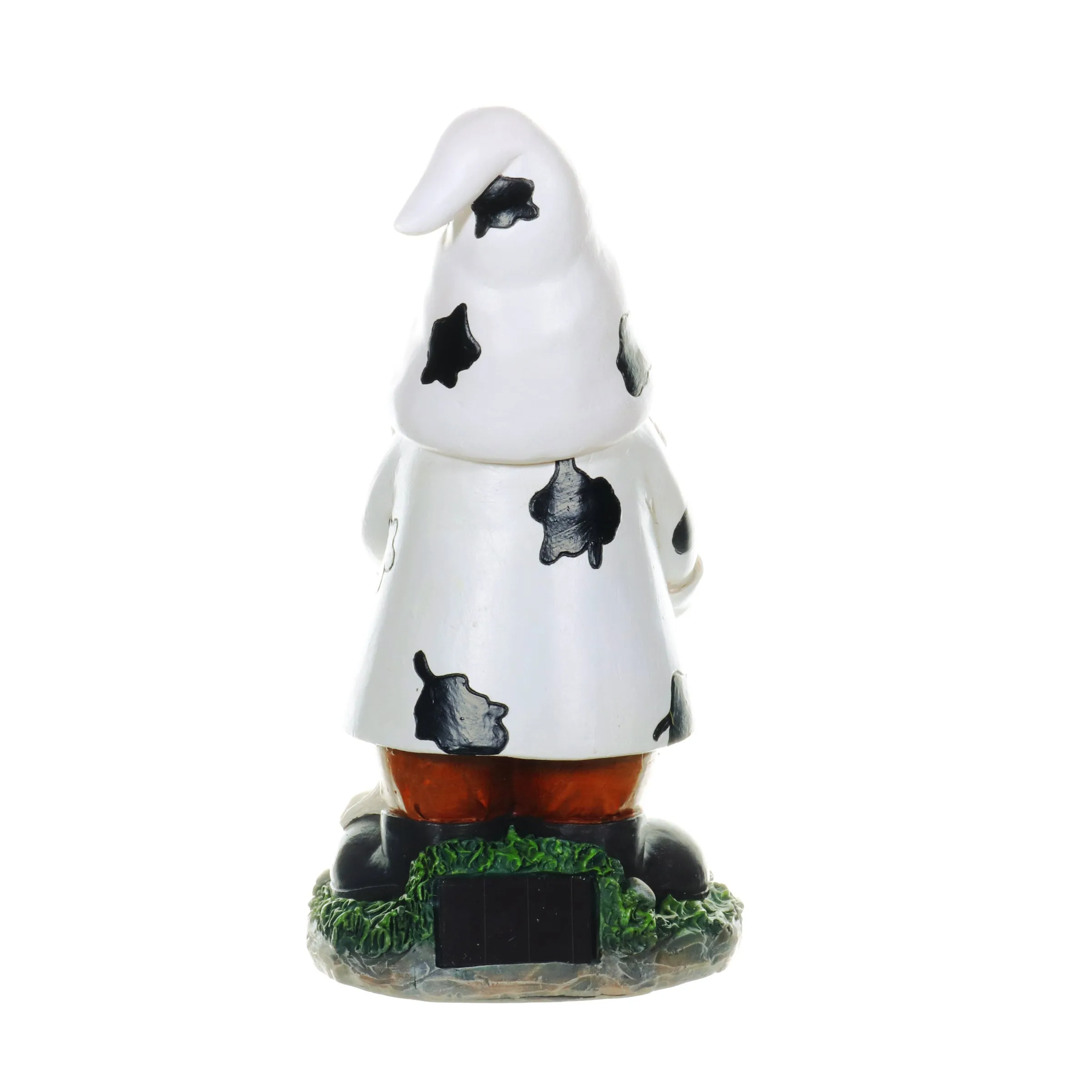 Solar Gnome with Cow Print Hat and Calf Statue, 6.5 by 10 Inches