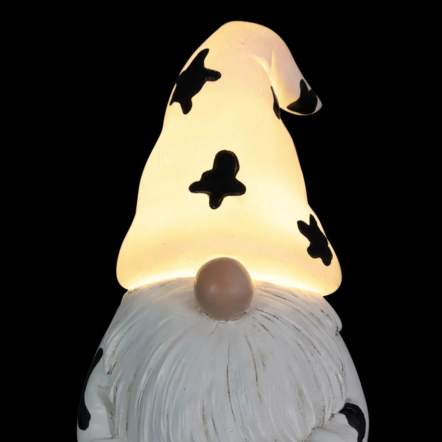 Solar Gnome with Cow Print Hat and Calf Statue, 6.5 by 10 Inches