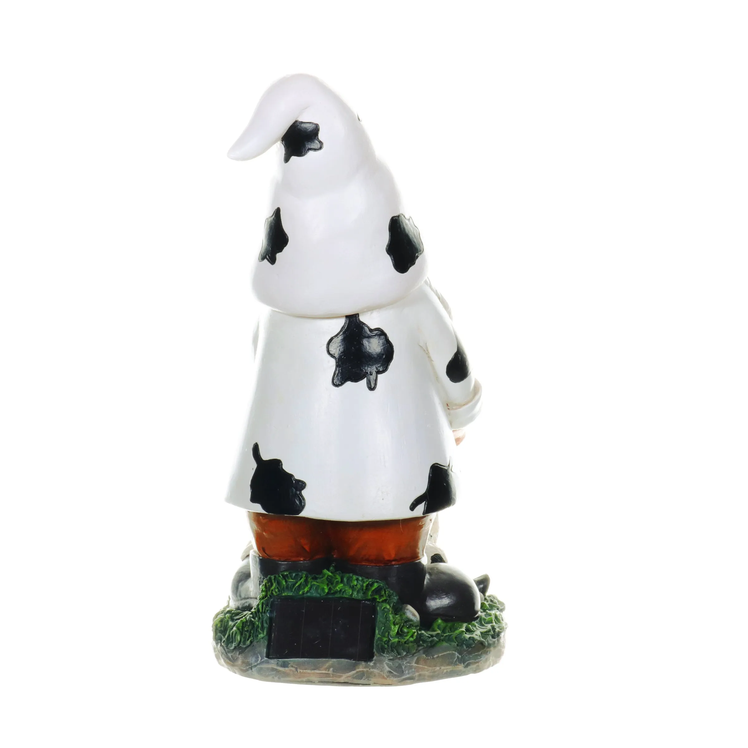 Solar Gnome with Cow Print Hat and Calf Statue, 6.5 by 10 Inches