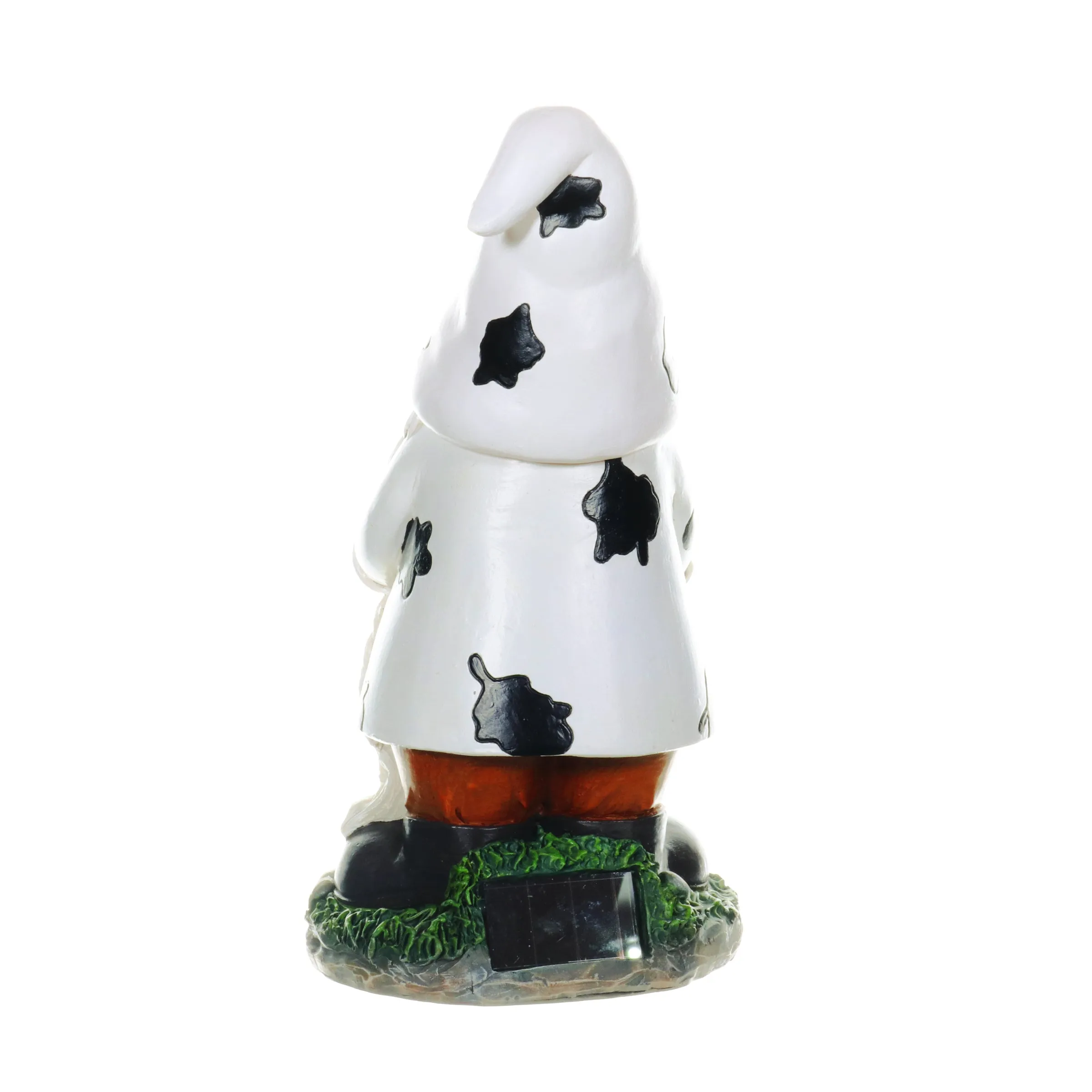 Solar Gnome with Cow Print Hat and Calf Statue, 6.5 by 10 Inches