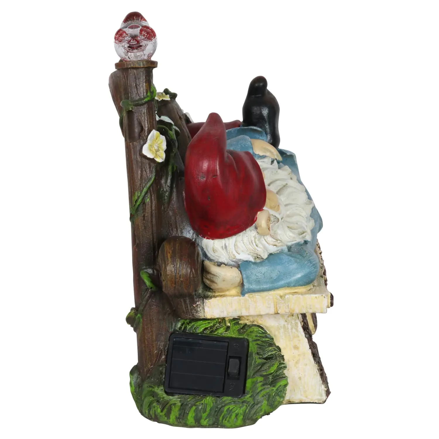 Solar Park Bench Pat Gnome Statuary, 10 Inch