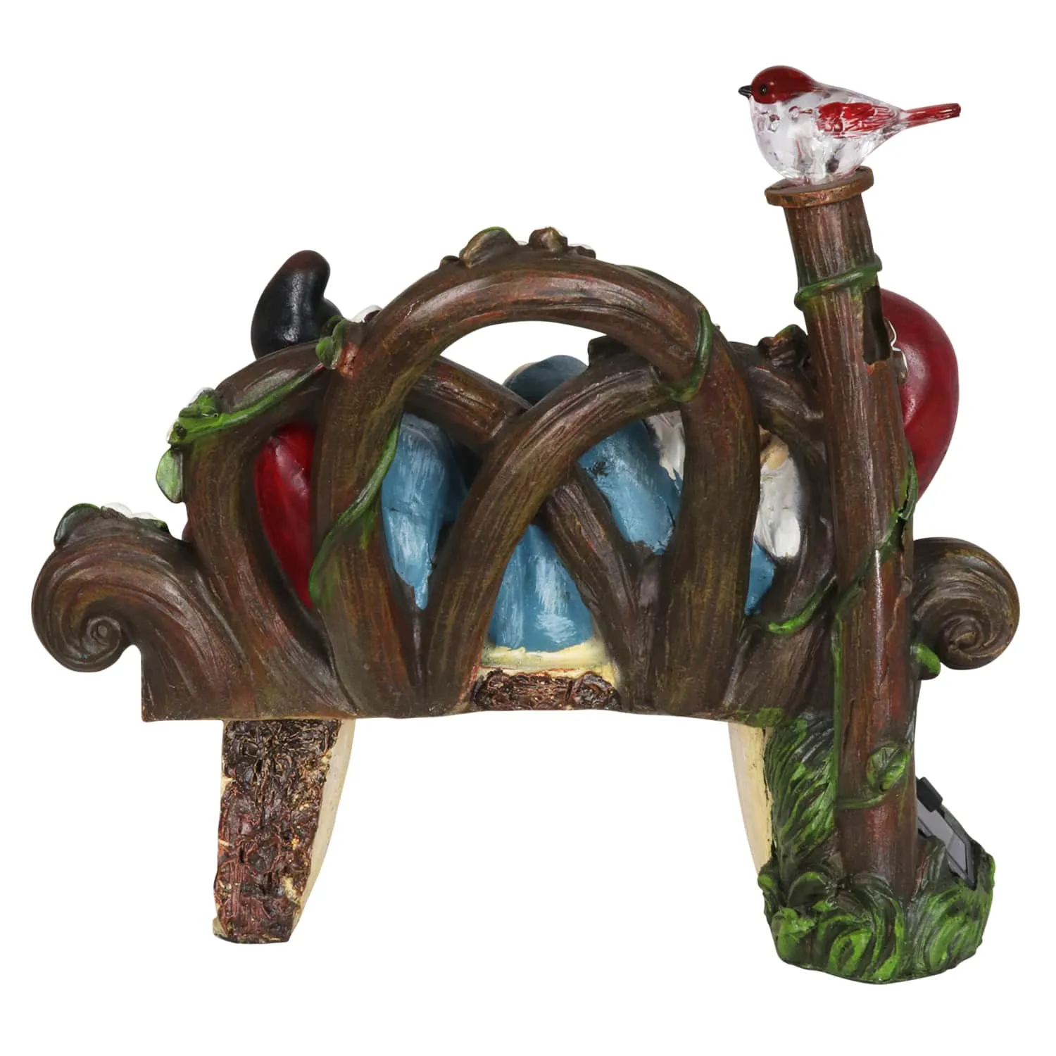 Solar Park Bench Pat Gnome Statuary, 10 Inch