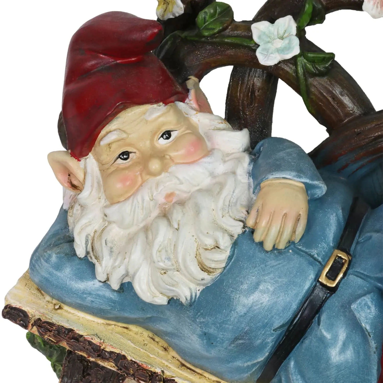 Solar Park Bench Pat Gnome Statuary, 10 Inch