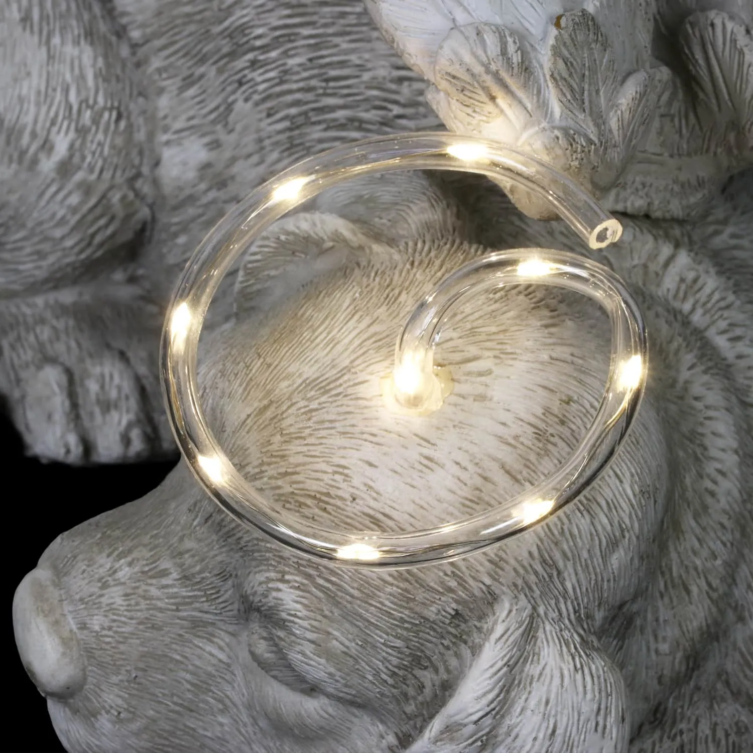 Solar Sleeping Dog with Halo and Angel Wings Memorial Garden Statue, 12 by 7 Inches