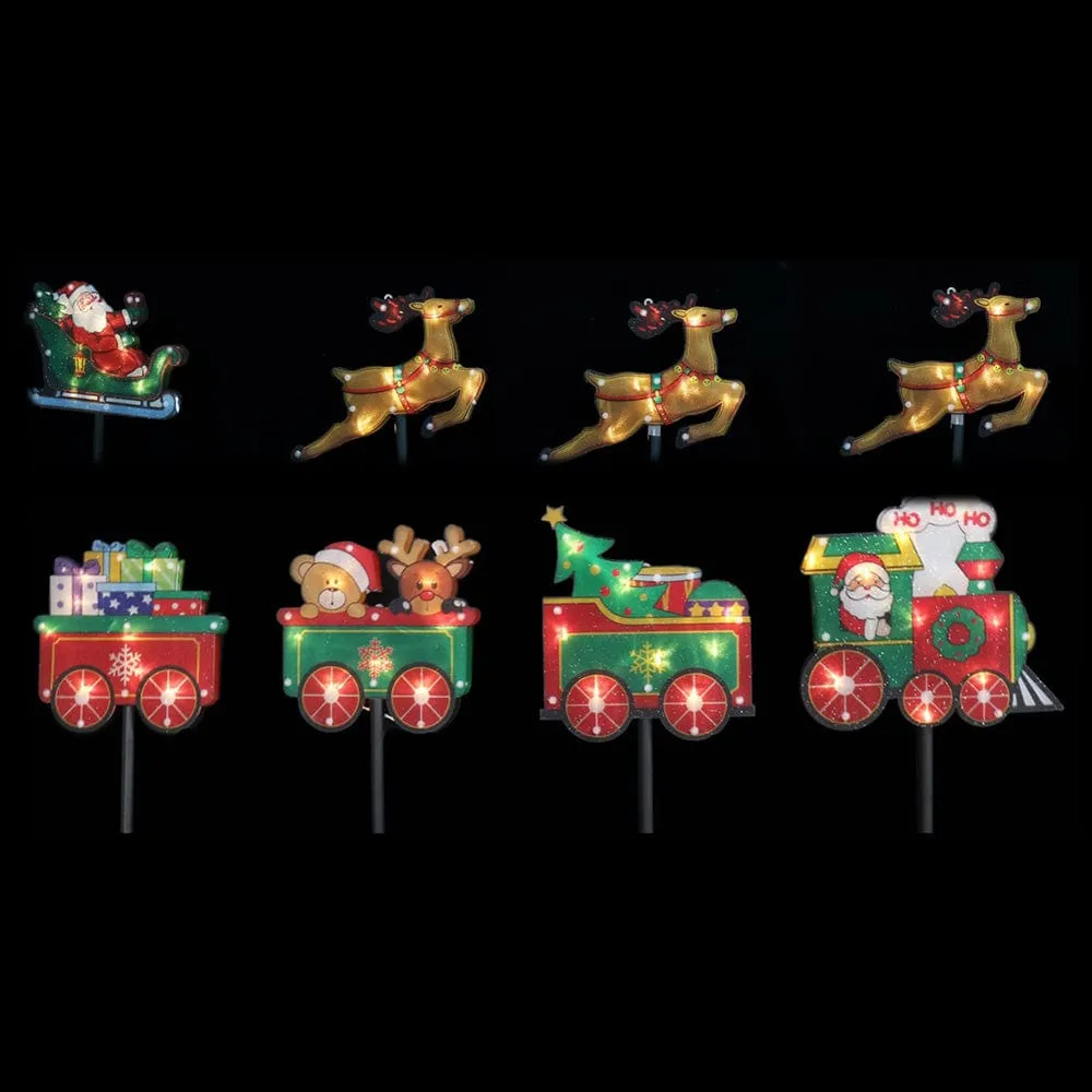 Solar Sleigh/Train PVC Laser Path Lights