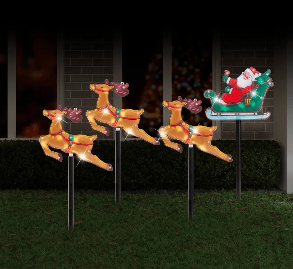 Solar Sleigh/Train PVC Laser Path Lights