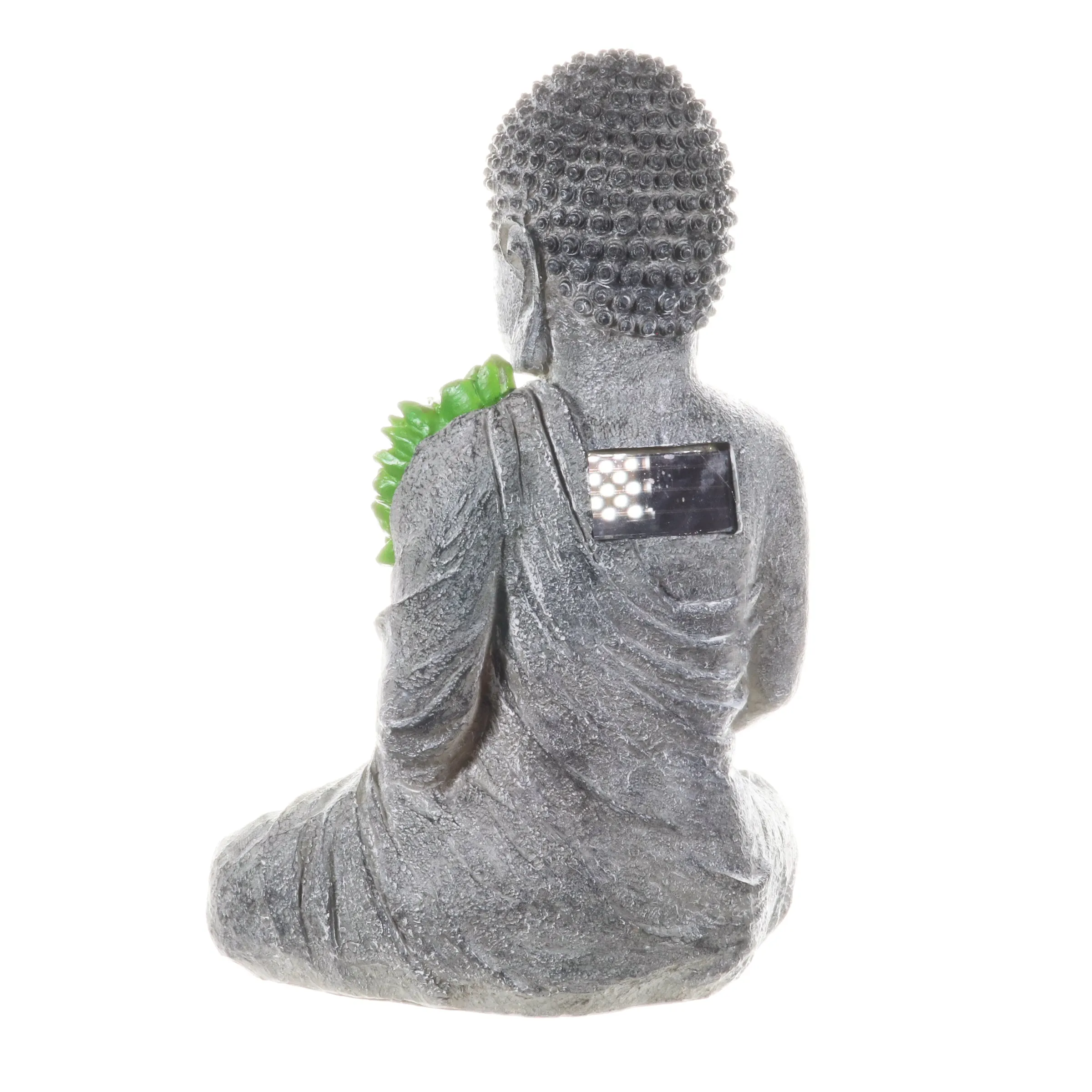 Solar Succulent Adorned Buddha, 10 by 14 Inches