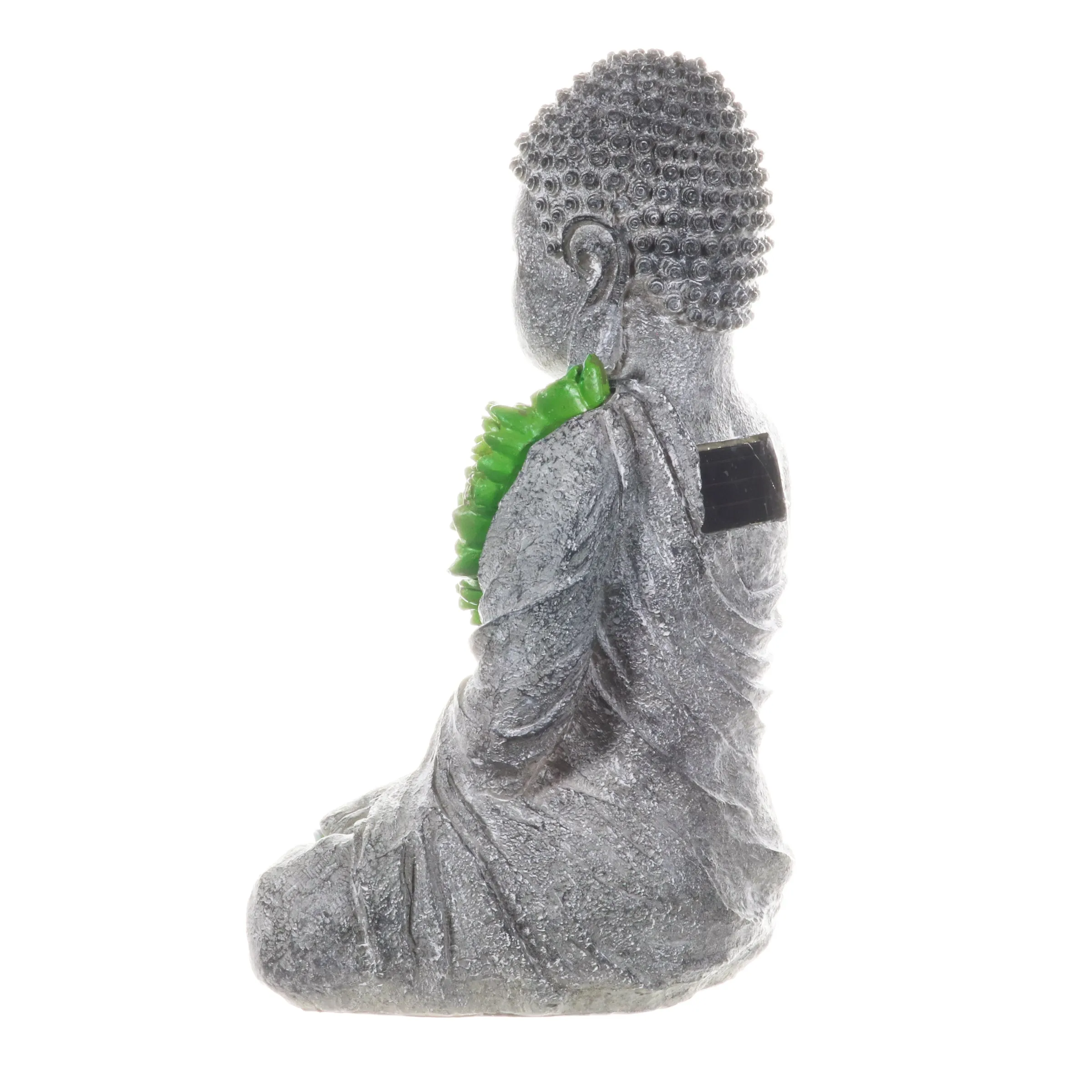 Solar Succulent Adorned Buddha, 10 by 14 Inches