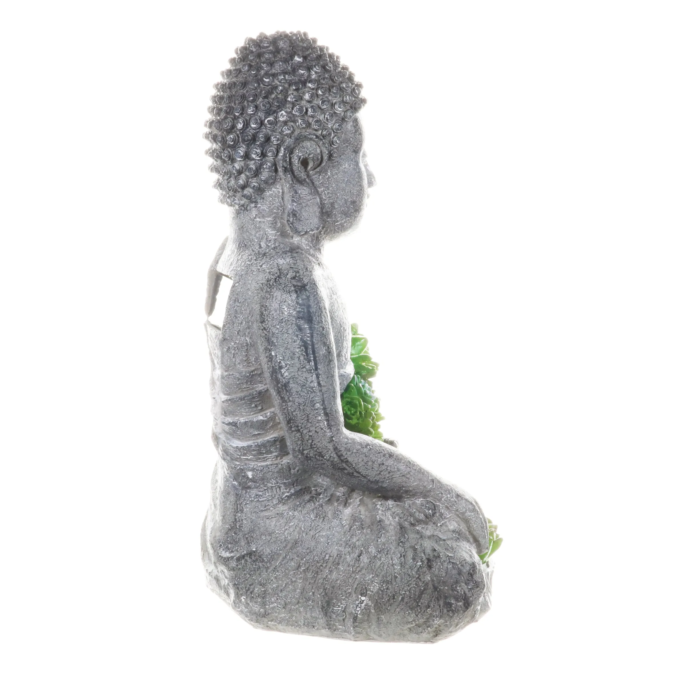 Solar Succulent Adorned Buddha, 10 by 14 Inches