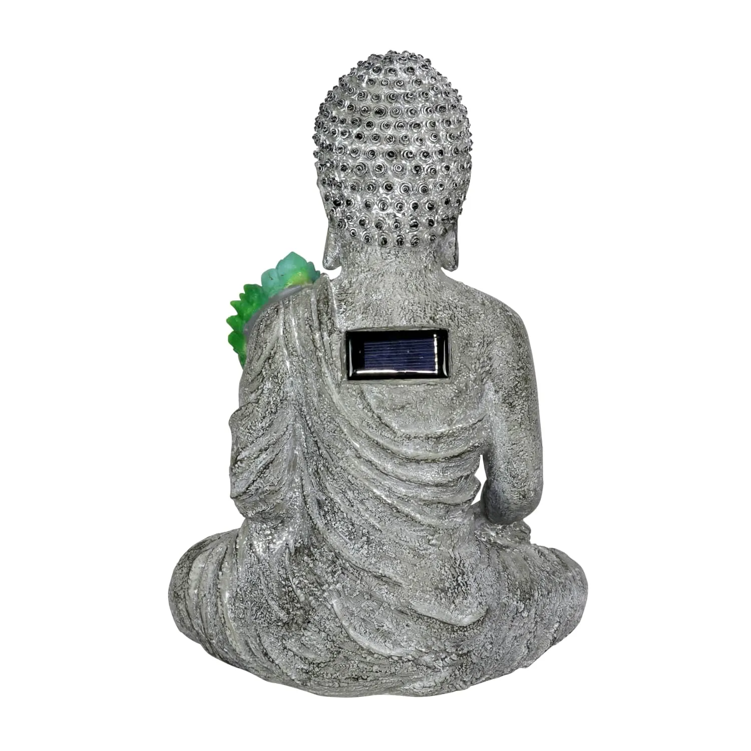 Solar Succulent Adorned Buddha, 10 by 14 Inches