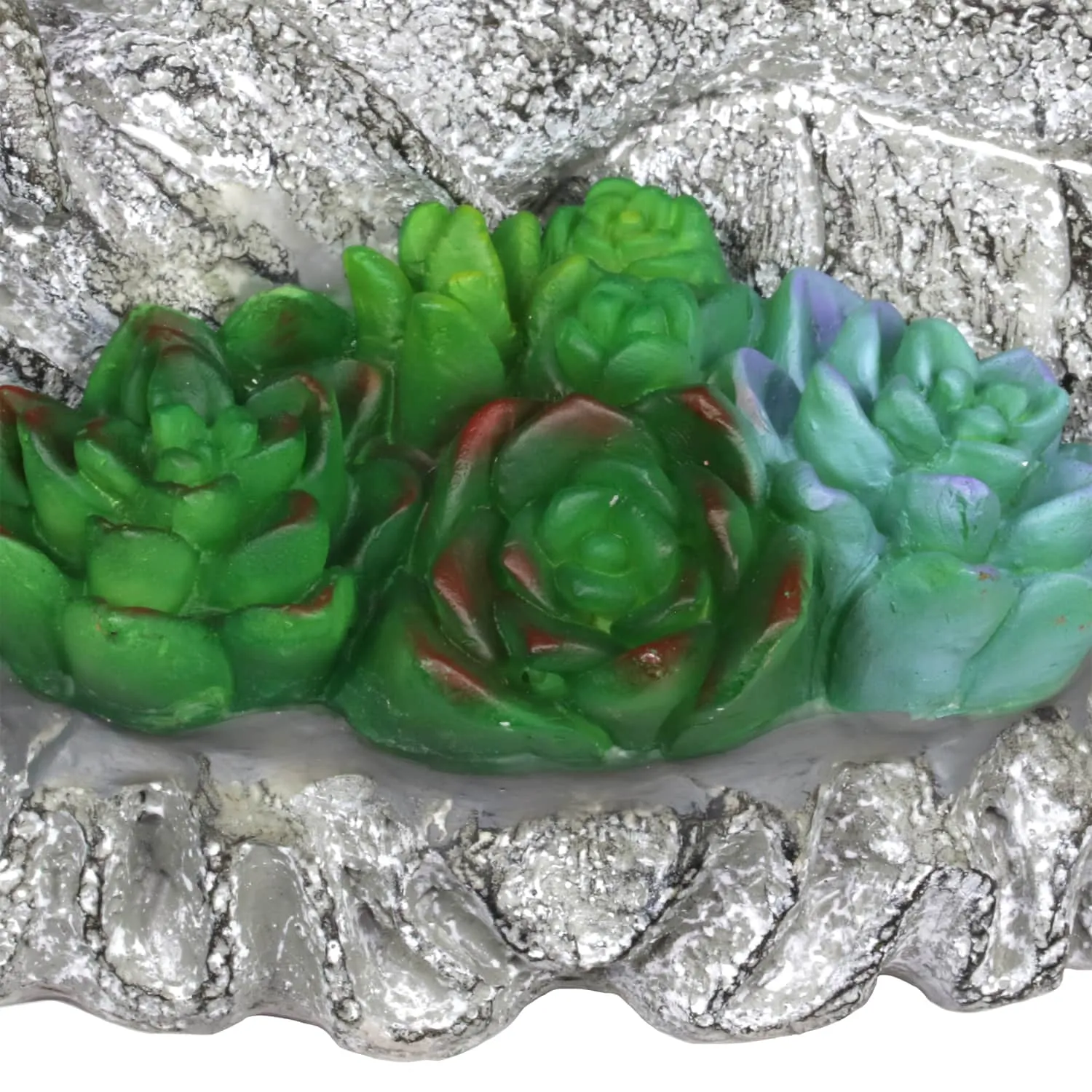 Solar Succulent Adorned Buddha, 10 by 14 Inches