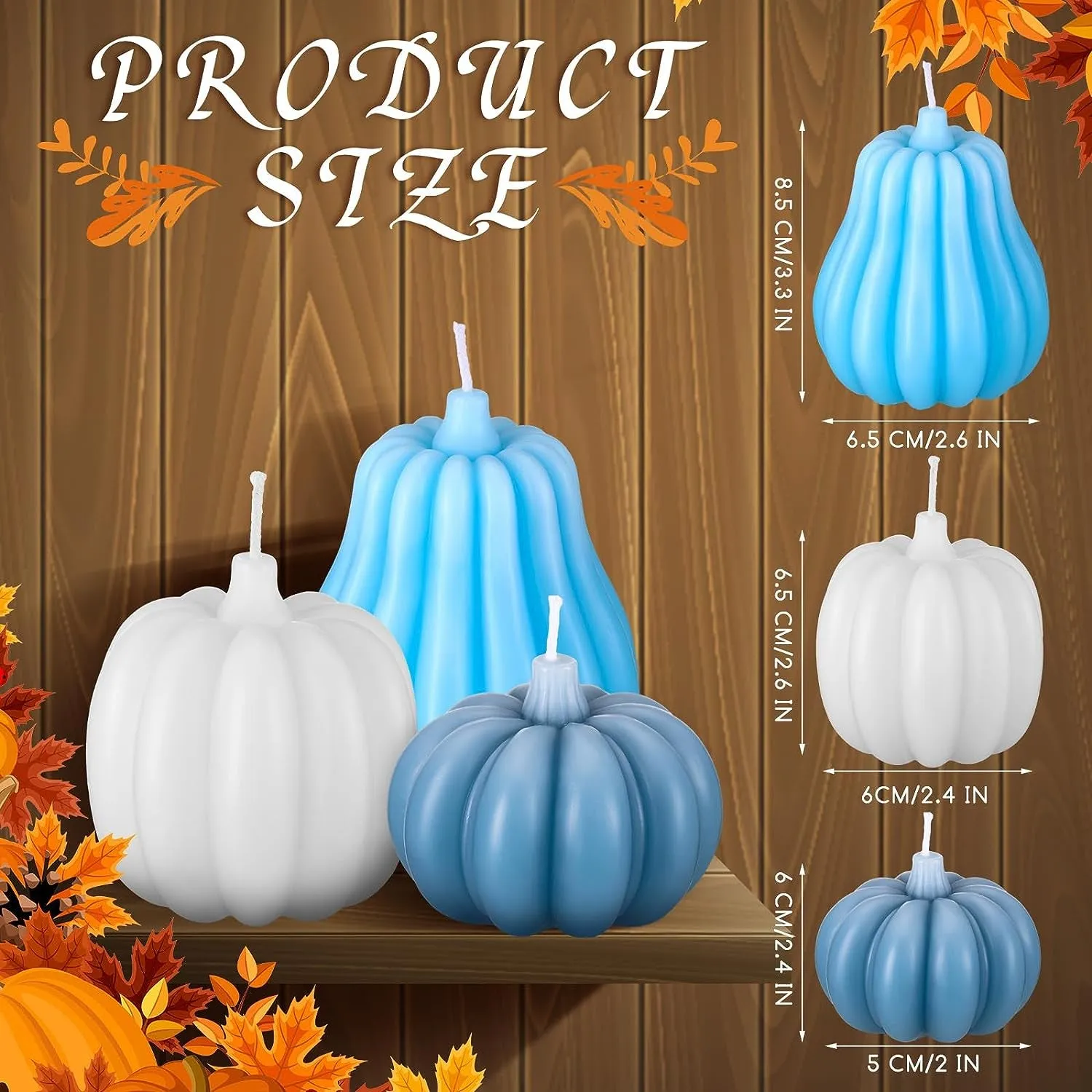 Soy Wax Candles: Handmade BLUE Pumpkin Shaped Scented Candles | Pumpkin Dreams: 3 Handmade Fall Soy Candles in Pastel Hues 🍂