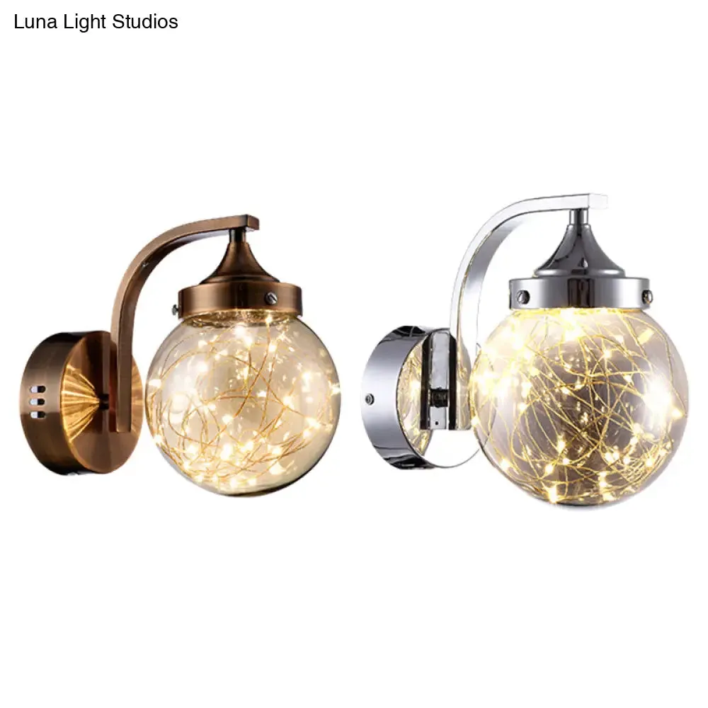 Spherical Star Lamp: Creative Wall Sconce for Warm Bedroom Ambiance