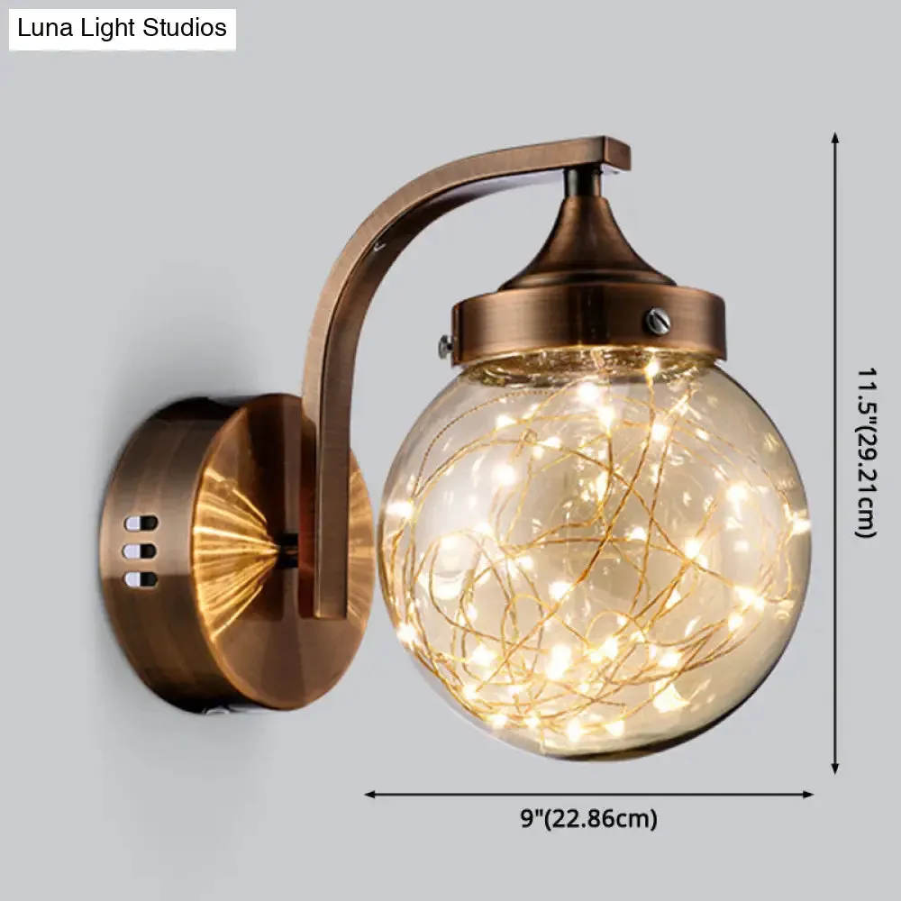 Spherical Star Lamp: Creative Wall Sconce for Warm Bedroom Ambiance
