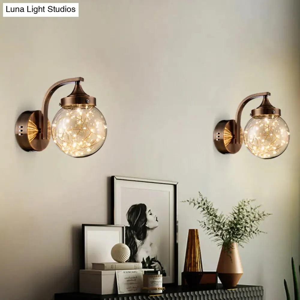 Spherical Star Lamp: Creative Wall Sconce for Warm Bedroom Ambiance