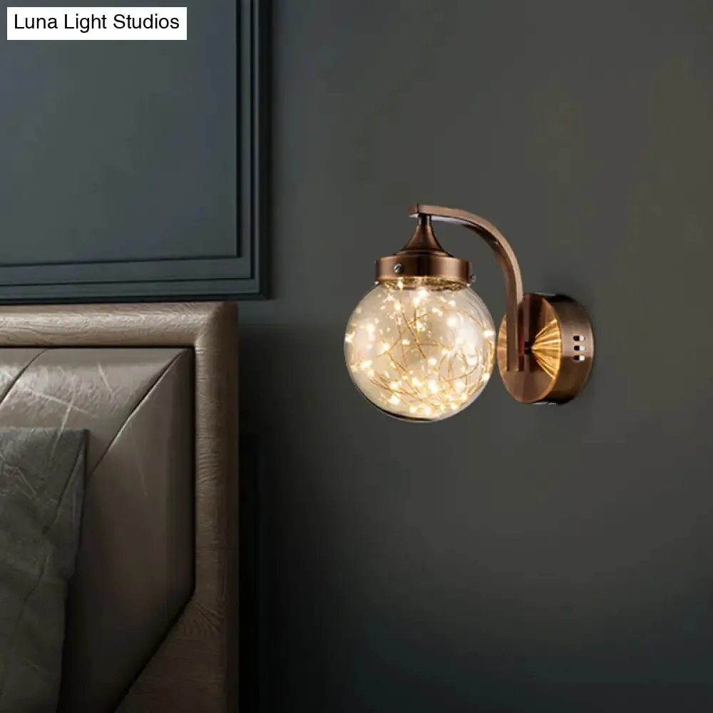 Spherical Star Lamp: Creative Wall Sconce for Warm Bedroom Ambiance