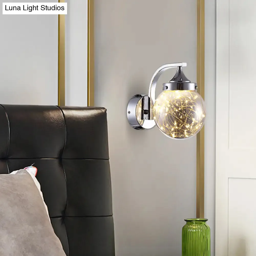 Spherical Star Lamp: Creative Wall Sconce for Warm Bedroom Ambiance