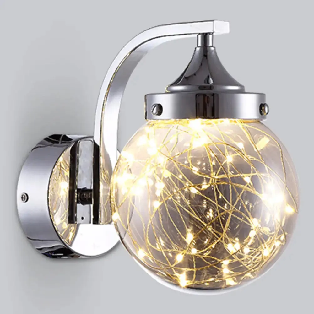 Spherical Star Lamp: Creative Wall Sconce for Warm Bedroom Ambiance