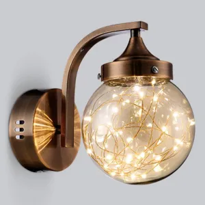Spherical Star Lamp: Creative Wall Sconce for Warm Bedroom Ambiance