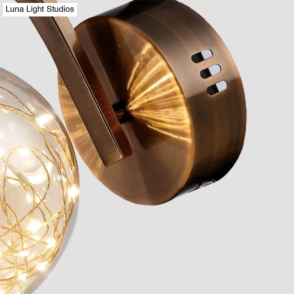 Spherical Star Lamp: Creative Wall Sconce for Warm Bedroom Ambiance