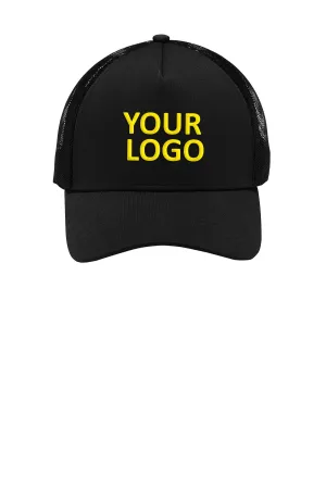 Sport-Tek PosiCharge Competitor Customized Mesh Back Caps, Black/ Black