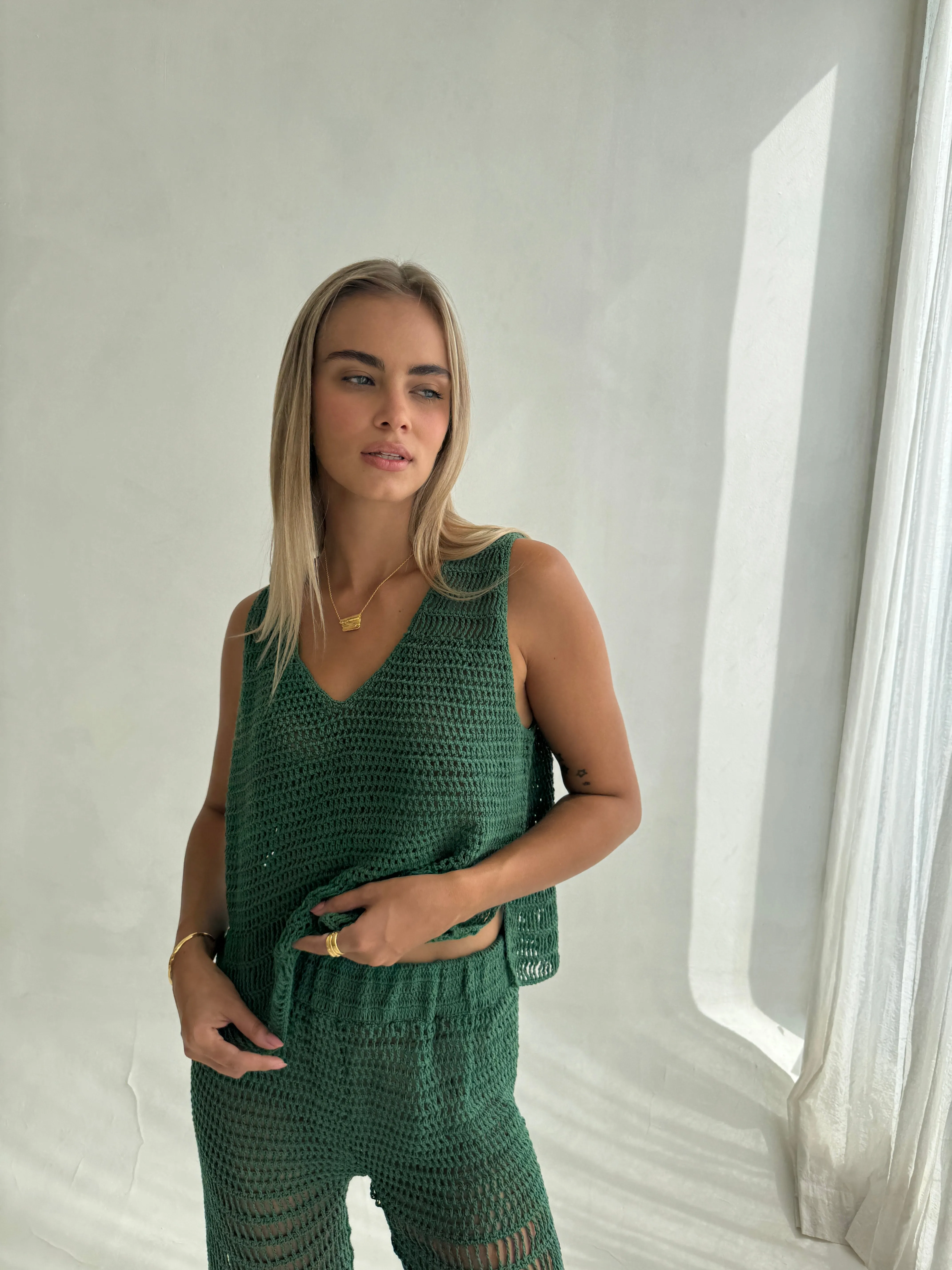 SUMMER RAIN TOP - GREEN