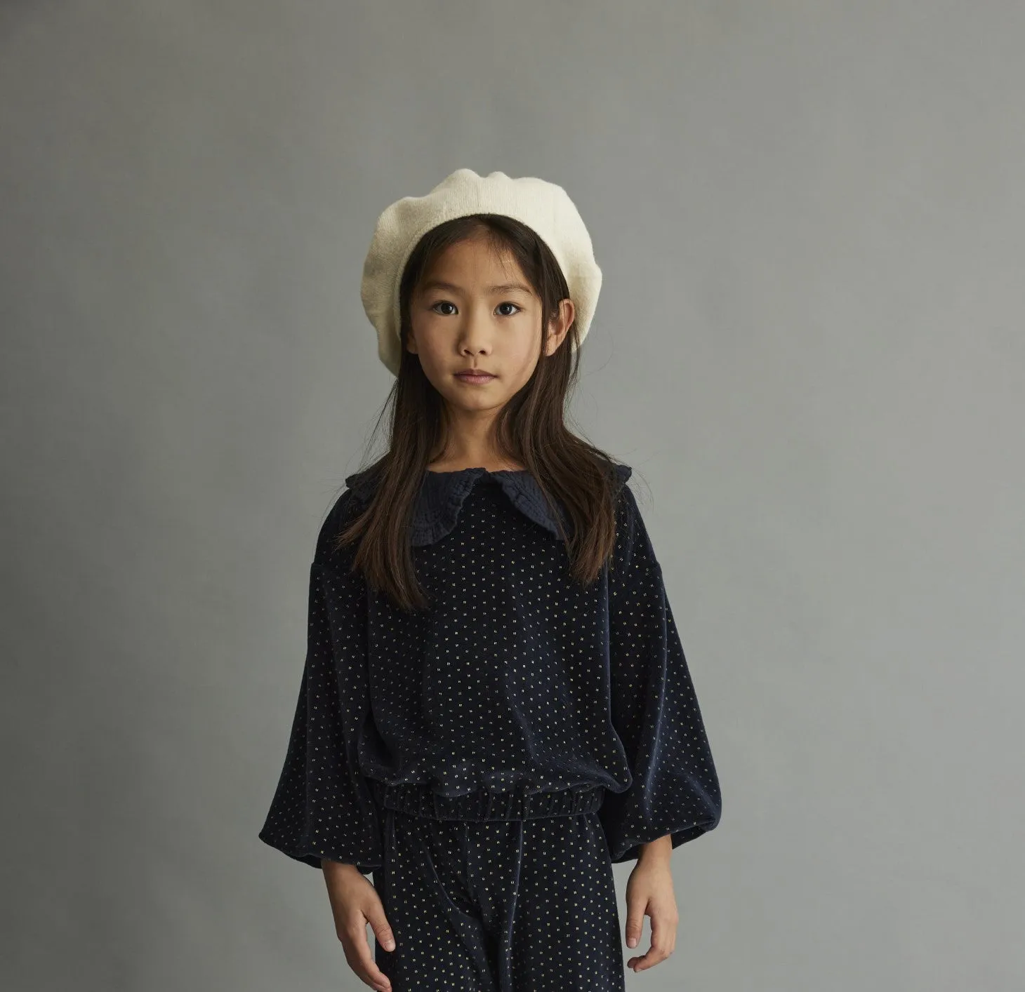 Tea in Gold Velour/Navy