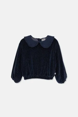 Tea in Gold Velour/Navy