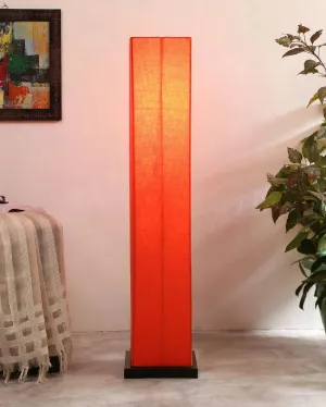 Timeless Cotton Square Wood Floor Lamp | 2.8 Feet