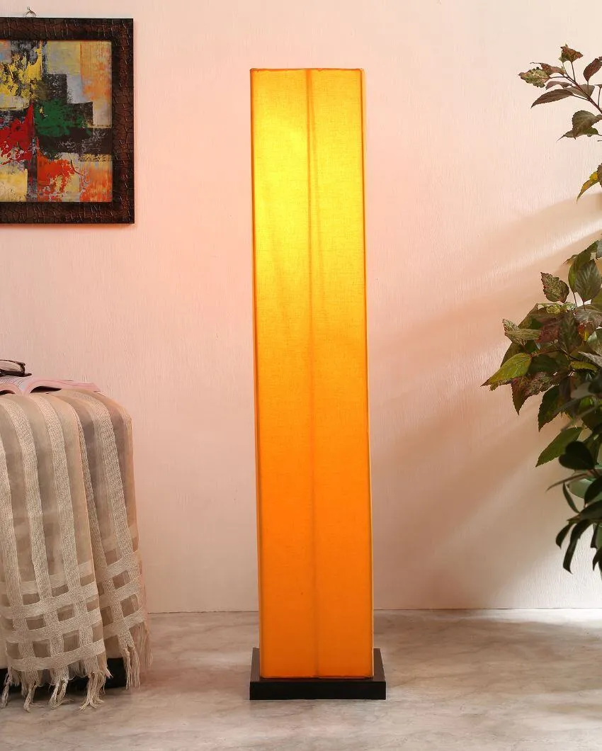 Timeless Cotton Square Wood Floor Lamp | 2.8 Feet
