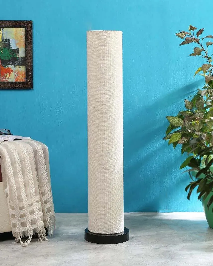 Trendy Jute Round Wood Floor Lamp | 2.8 Feet