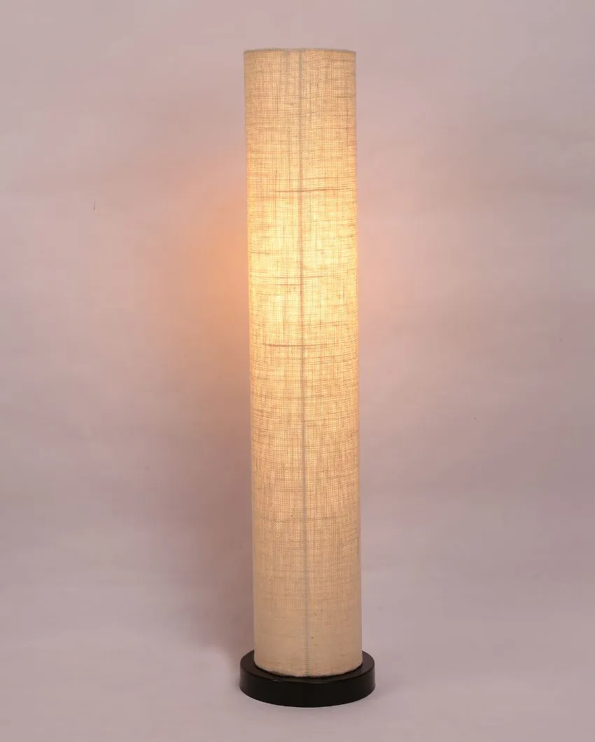 Trendy Jute Round Wood Floor Lamp | 2.8 Feet