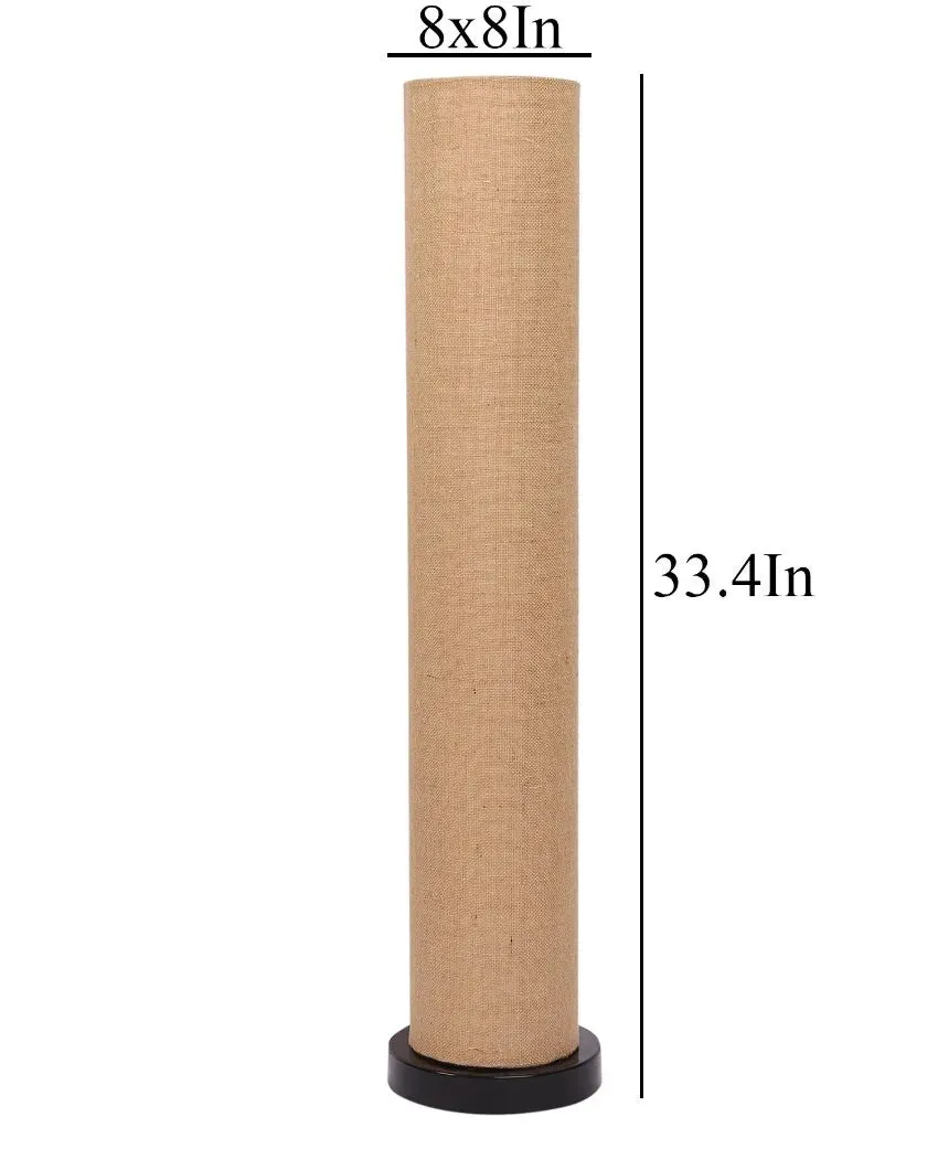 Trendy Jute Round Wood Floor Lamp | 2.8 Feet