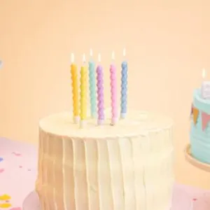 Twisted Pastel Cake Candles x 6