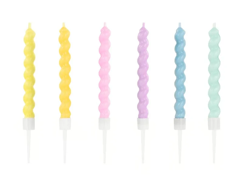 Twisted Pastel Cake Candles x 6
