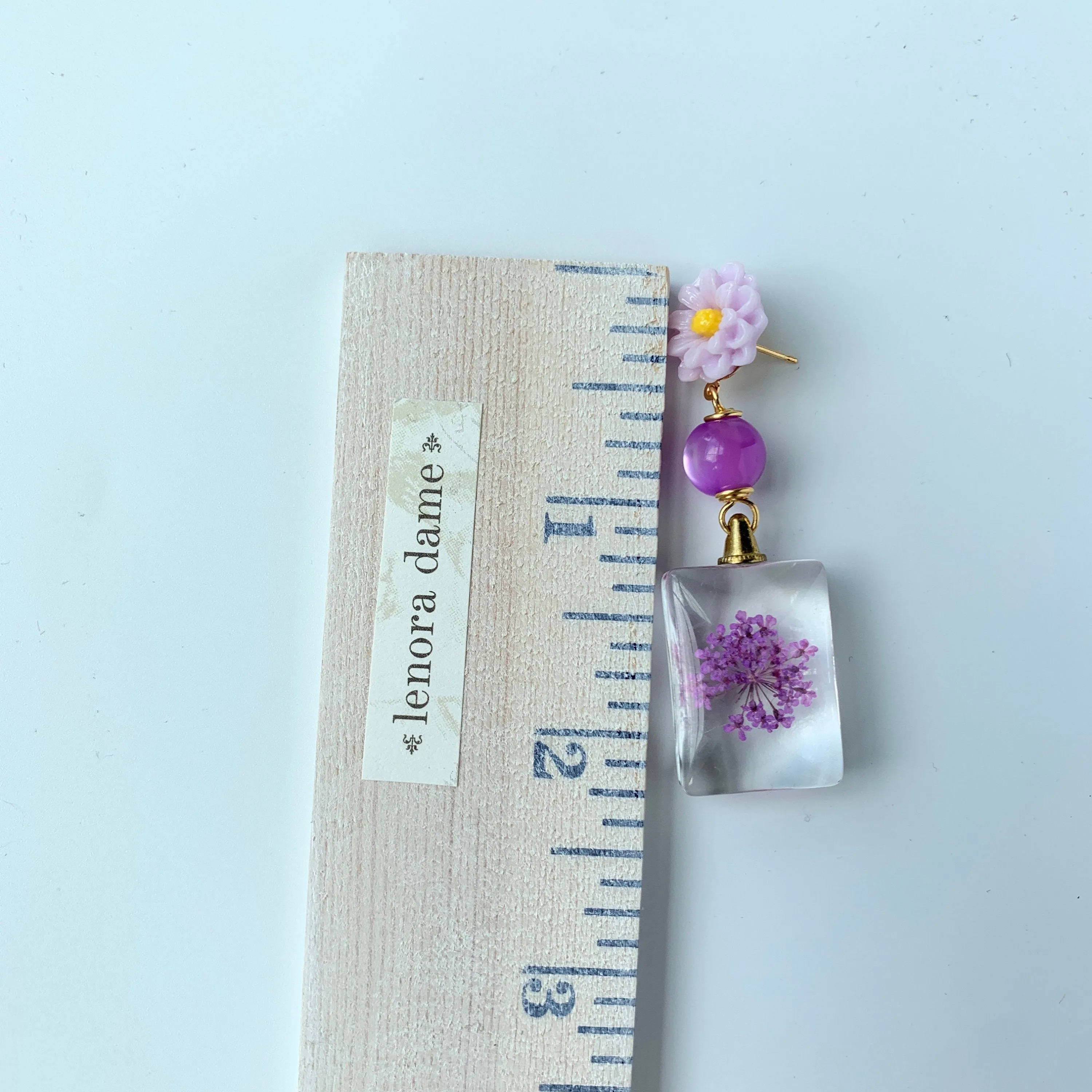 Verbena Dried Pressed Flower Earrings