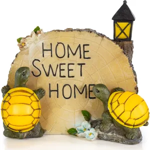 VP Home Turtles Home Sweet Home Solar Powered LED Outdoor Decor Garden